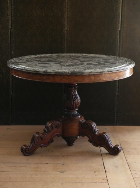 French antique mahogany pedestal centre table c.1870