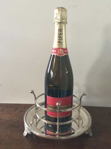 Early Victorian Champagne bottle coaster 1868