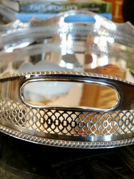 English Silver plated gallery tray c.1930's