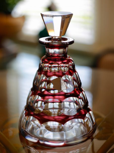 Val St Lambert Prune crystal Art Deco decanter set c.1930