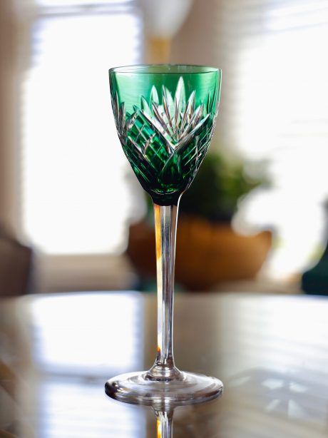 Set of six St Louis Chantilly crystal wine glasses