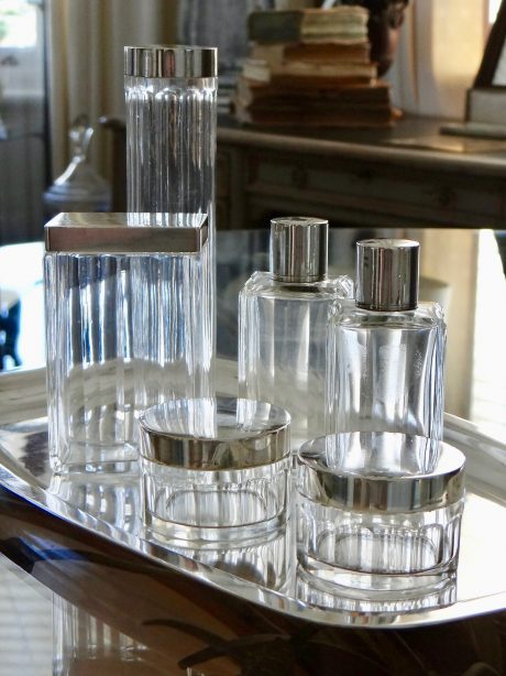 Hermes Silver plated Ladies six piece Vanity set