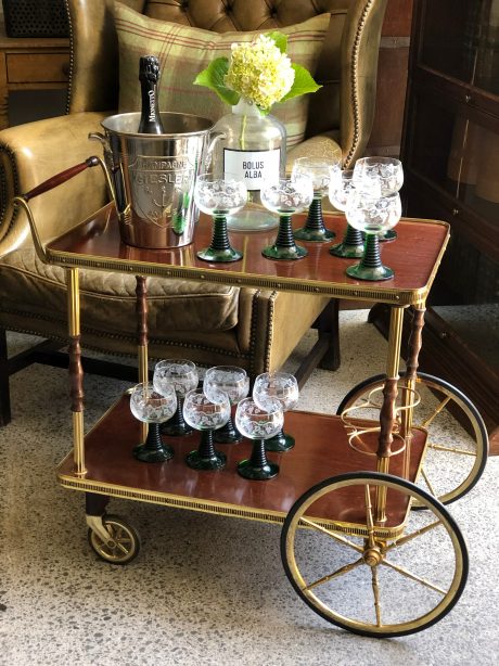 Belgian brass & formica drinks trolley c.1950
