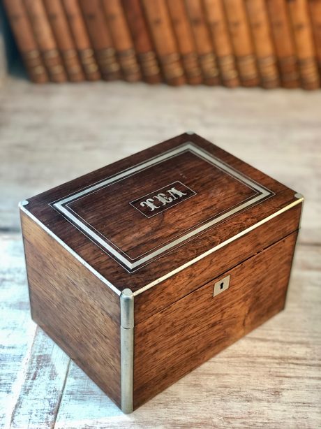 Antique Victorian Inlaid Tea Caddy