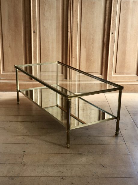 Mid century brass and glass coffee table c.1940