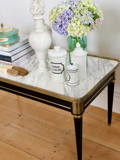Ebonised French Louis XVI style coffee table c.1940