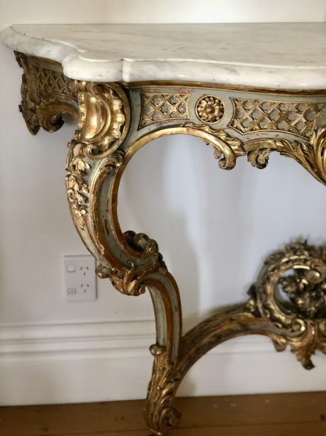 Napoleon III carved giltwood console table with Cararra marble top c.1870