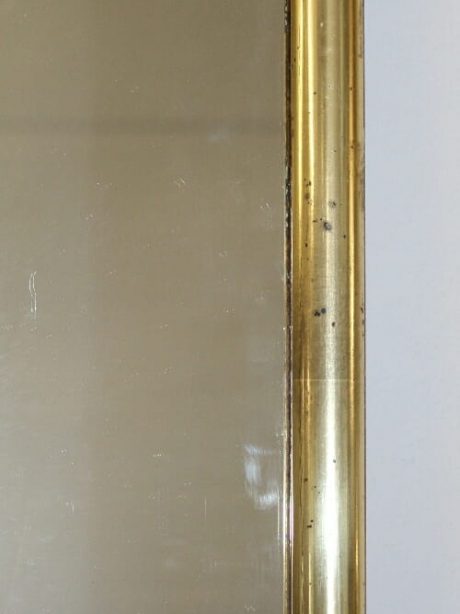 French Late 19th century Lemon gilt Bistro mirror