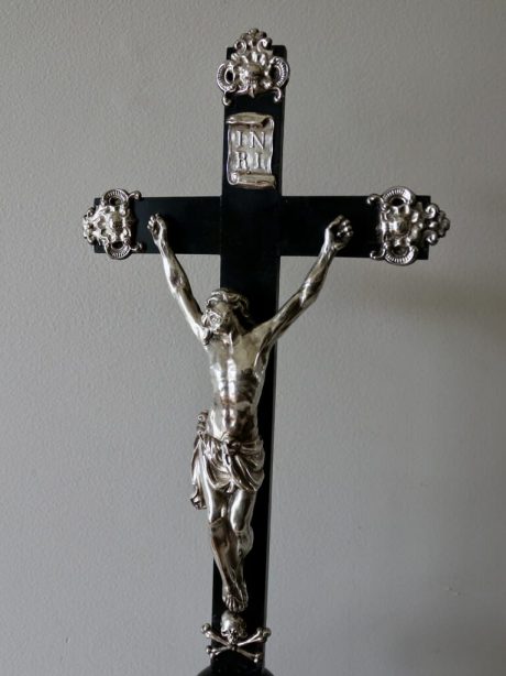 Antique 19th century French altar crucifix