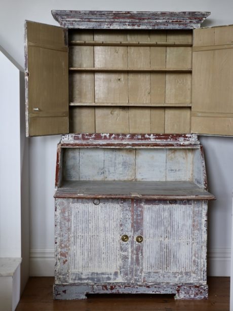 Painted swedish buffet deux corps c.1850