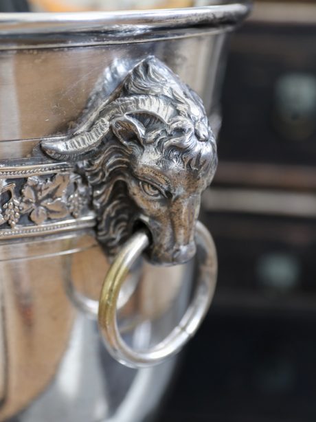 Silver plate Ram head champagne bucket