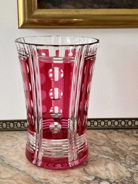 Val St Lambert Art deco crystal vase