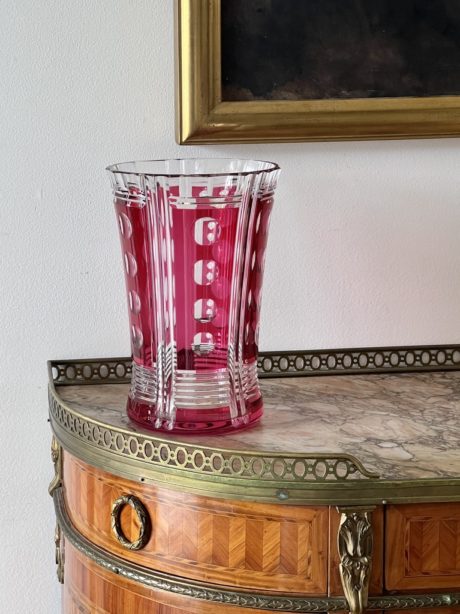 Val St Lambert Art deco crystal vase