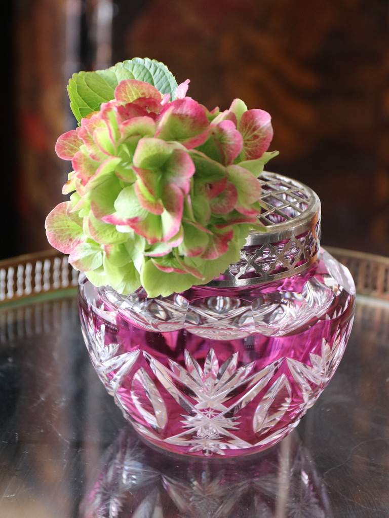 Val St Lambert crystal “pique-fleurs” vase – European Antiques