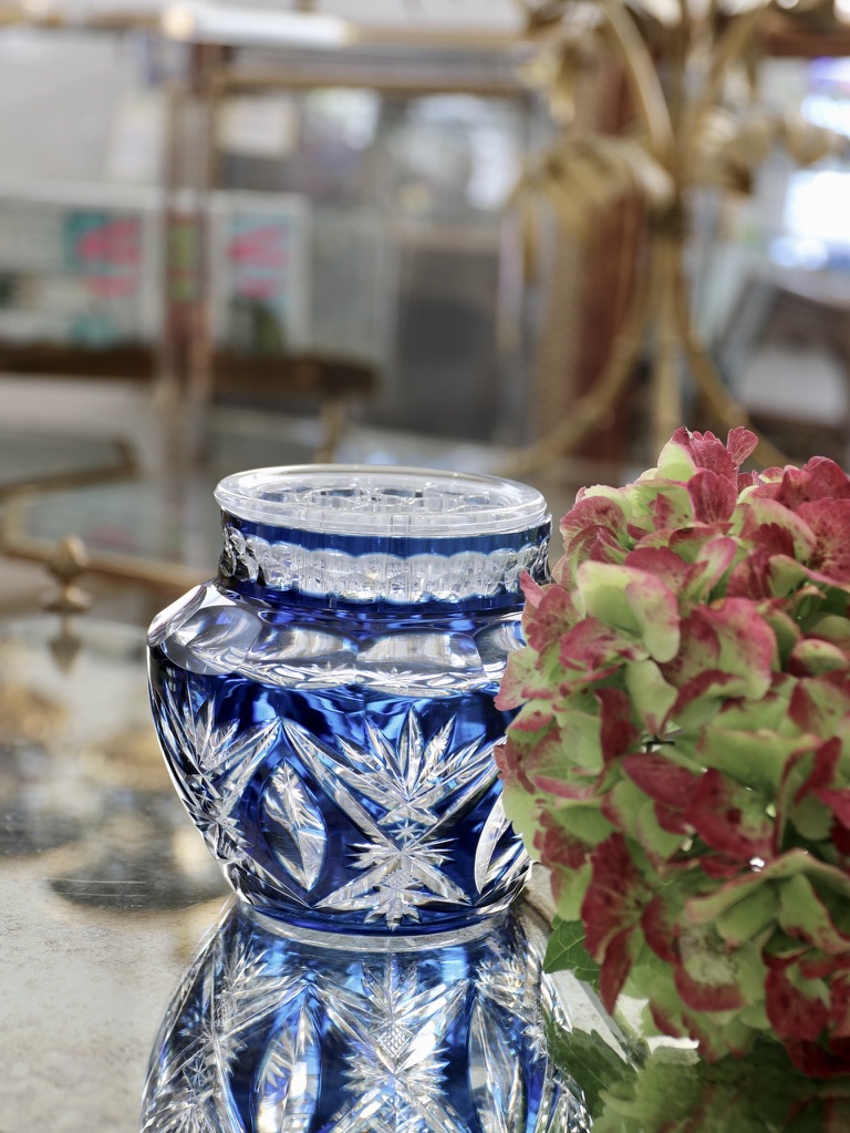 Val St Lambert crystal “pique-fleurs” vase – European Antiques