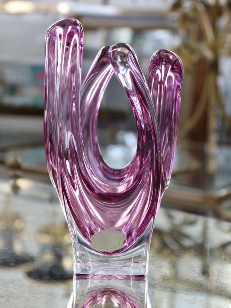 Val St Lambert crystal art glass vase from the 1970’s