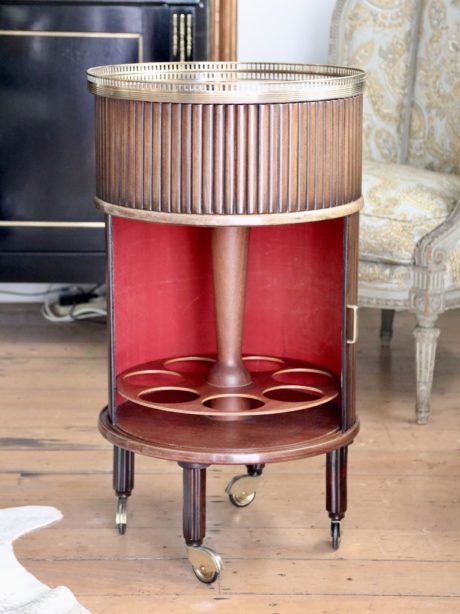 1950's Italian circular mahogany drinks cabinet