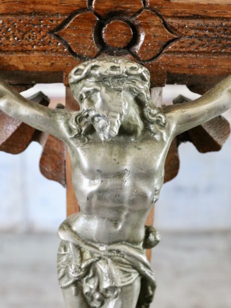 Vintage French Rustic wooden cruciifx