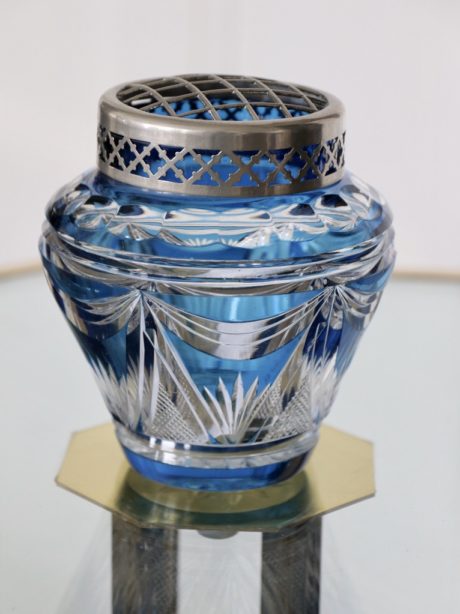 Antique Val St Lambert crystal Pique Fleur vase