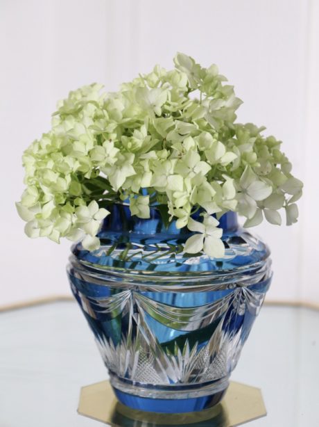 Antique Val St Lambert crystal Pique Fleur vase