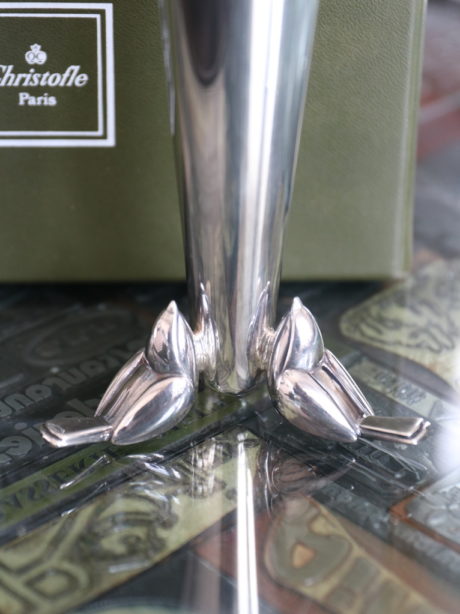 French Art Deco silver plated bud vase by Christofle