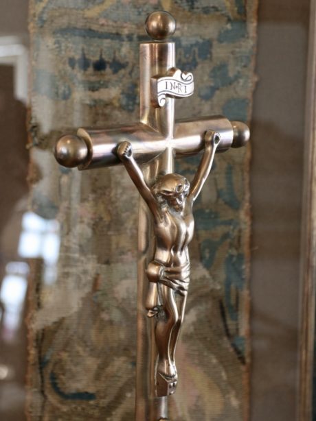 A French gilt bronze altar crucifix