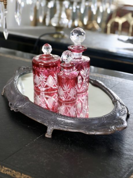 French mirrored centre table display tray