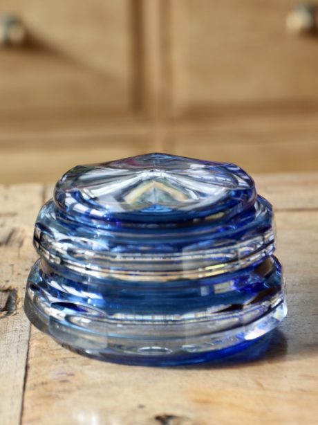 Val St Lambert Art Deco cobalt Bonbonniere