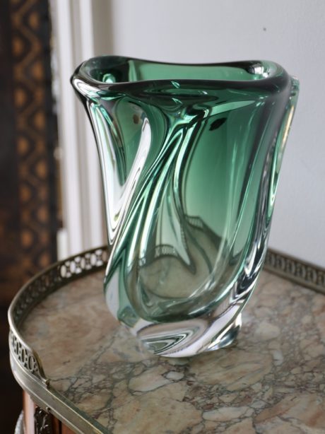 Val St Lambert handblown crystal “Wave” vase