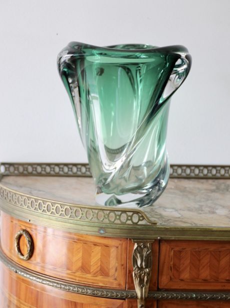 Val St Lambert handblown crystal “Wave” vase