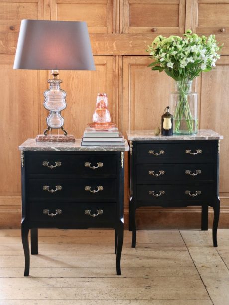 A pair of Louis XVI style bedside tables c.1940