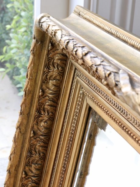 Antique French gilded Gesso bevelled mirror