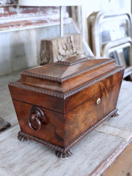 Antique Sarcophagus shaped tea caddy