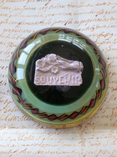Pair of rare antique glass paperweights