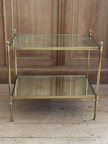 Baguès style mirrored brass side table