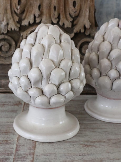 Handmade ceramic pinecones from Italy