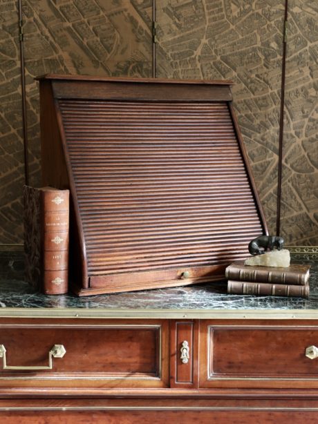 Oak Tambour Front Desktop Stationery Cabinet