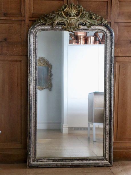 Napoleon III silver leaf and gilt mirror c.1890