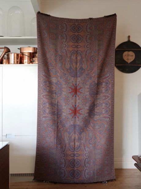 Flemish Paisley woollen wrap blanket from the 1930's