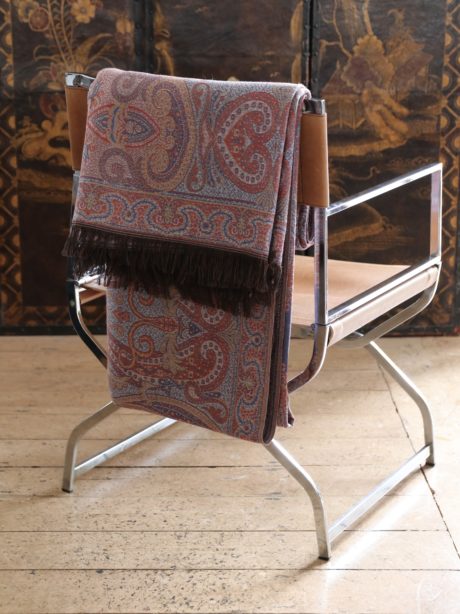 Flemish Paisley woollen wrap blanket from the 1930's