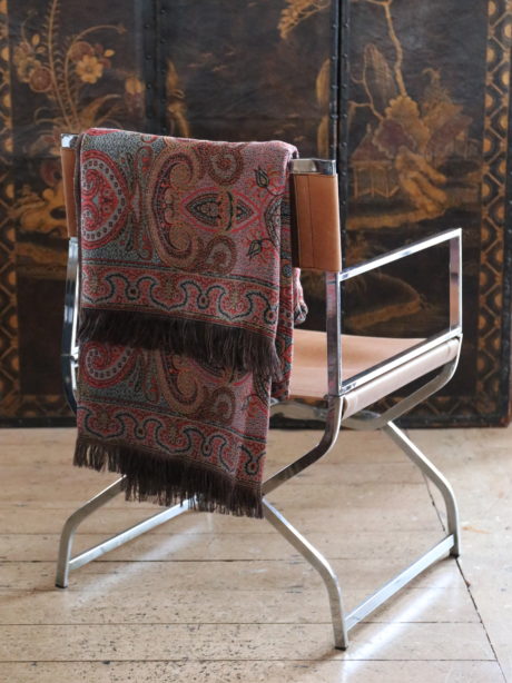 Flemish Paisley woollen wrap blanket from the 1930's