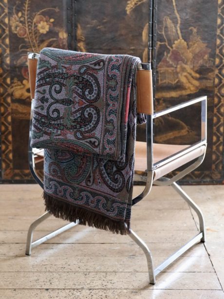 Flemish Paisley woollen wrap blanket from the 1930's