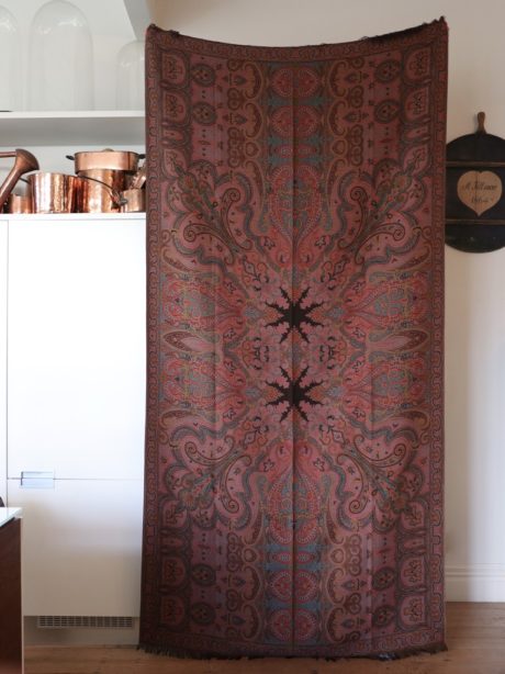 Flemish Paisley woollen wrap blanket from the 1930's