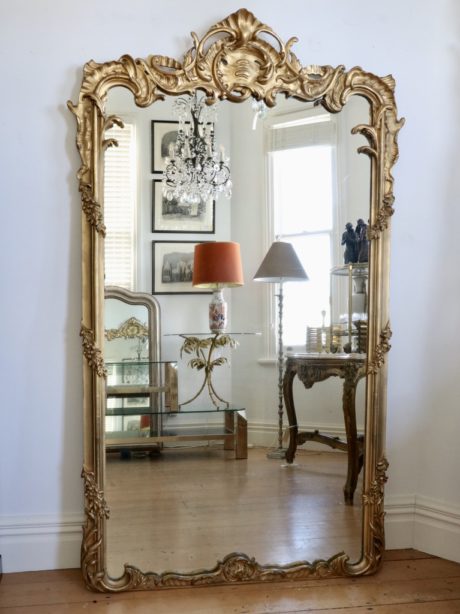 Antique Louis XV style water gilded mirror 1840 - 1860