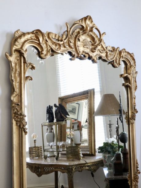 Antique Louis XV style water gilded mirror 1840 - 1860