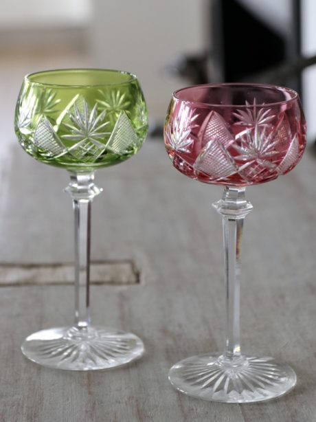 Val St Lambert 'Berncastel' cut crystal glasses