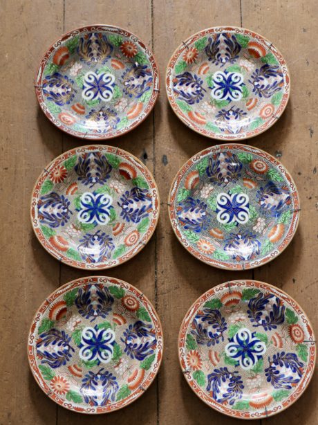 Set of six antique Wedgwood dessert plates