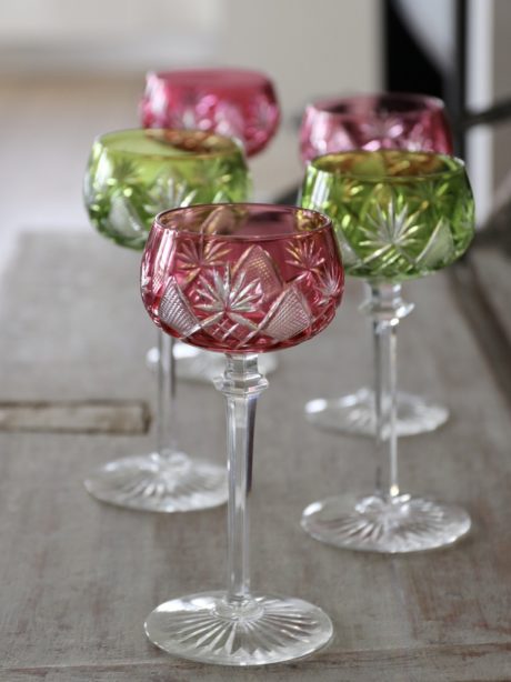 Val St Lambert 'Berncastel' cut crystal glasses
