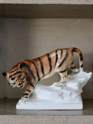Antique Sitzendorf porcelain tiger figurine