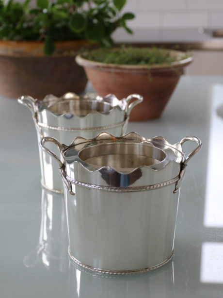 Pair of Georgian Sheffield plate champagne buckets